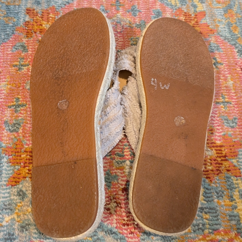Oasis Boho Cloth Crossover Espadrille Sandal Size 8.5 - Picture 5 of 5